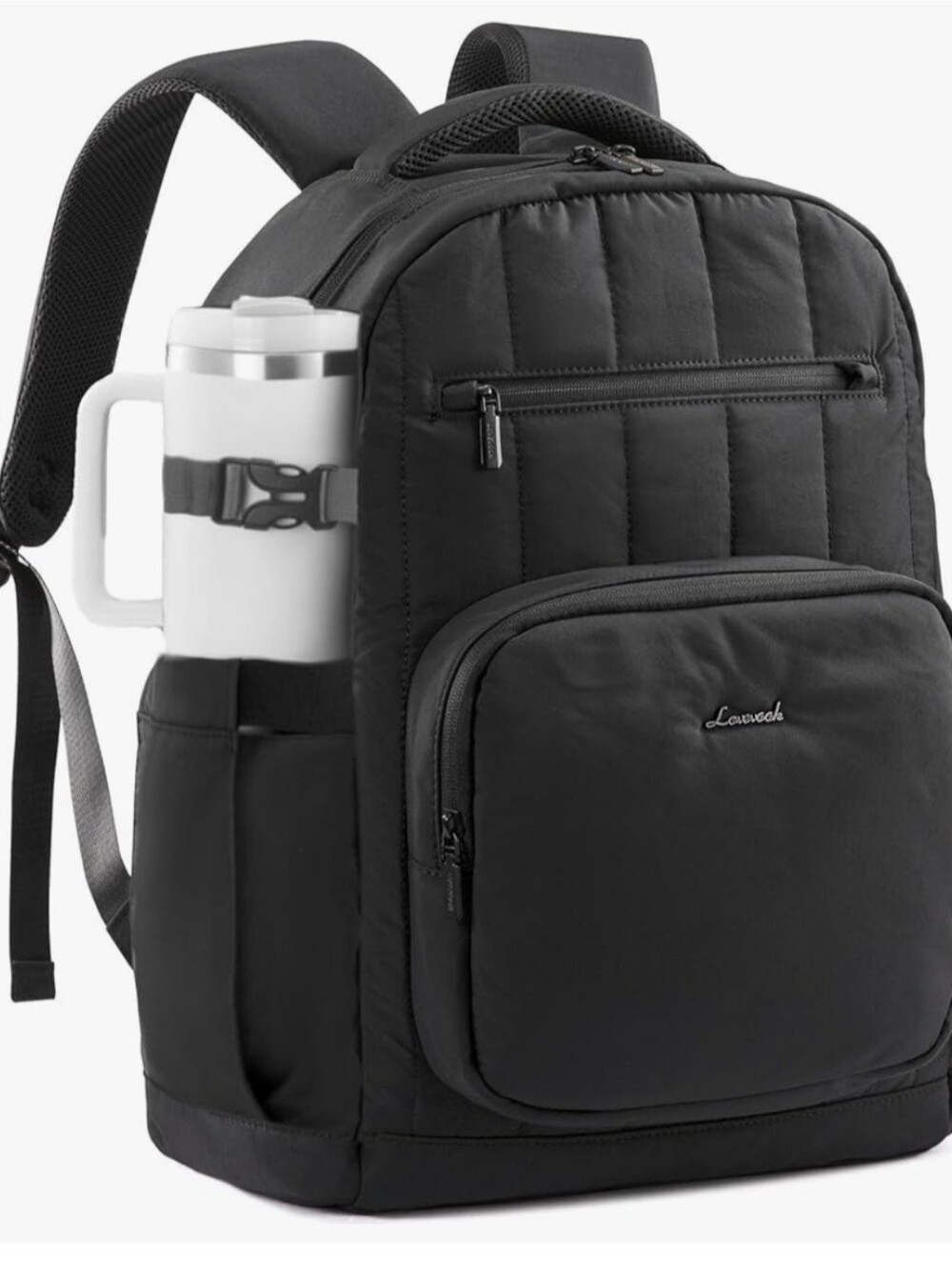 Lovevook Quilted Laptop Backpack w/giant Tumbler Side Pockets